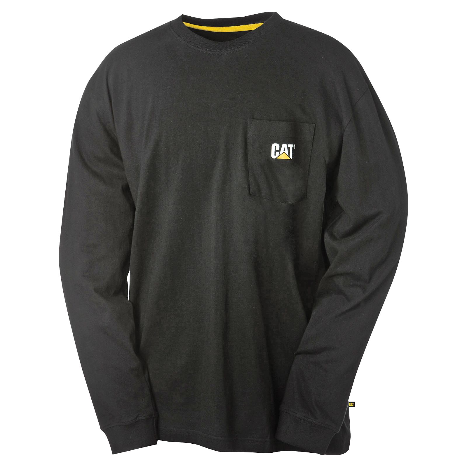 Caterpillar Trademark Pocket Long Sleeve - Mens T-Shirts - Black - NZ (148VCYBSE)